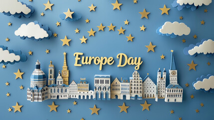 Europe Day, Elegant graphics depict iconic European landmarks

