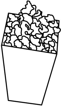 recommend clip art: cinema movie popcorn outline 