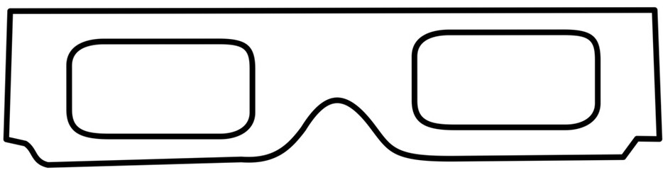 cinema, 3d glasses, outline