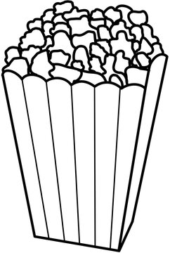 recommend clip art: cinema movie popcorn outline 