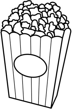 recommend clip art: cinema movie popcorn outline 