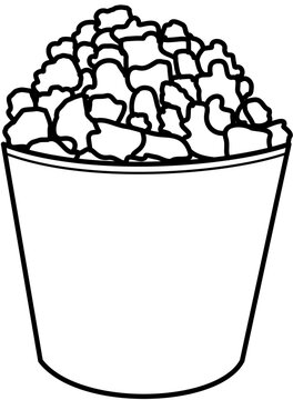 recommend clip art: cinema movie popcorn outline 
