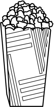 recommend clip art: cinema movie popcorn outline 