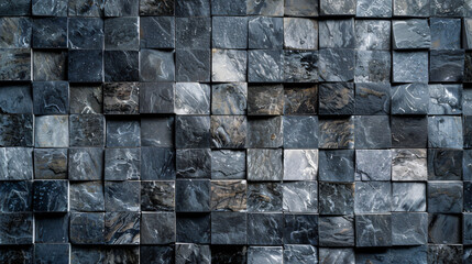 Black and grey color of mosaic tile for interior.