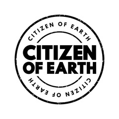 Fototapeta na wymiar Citizen of Earth text stamp, concept background