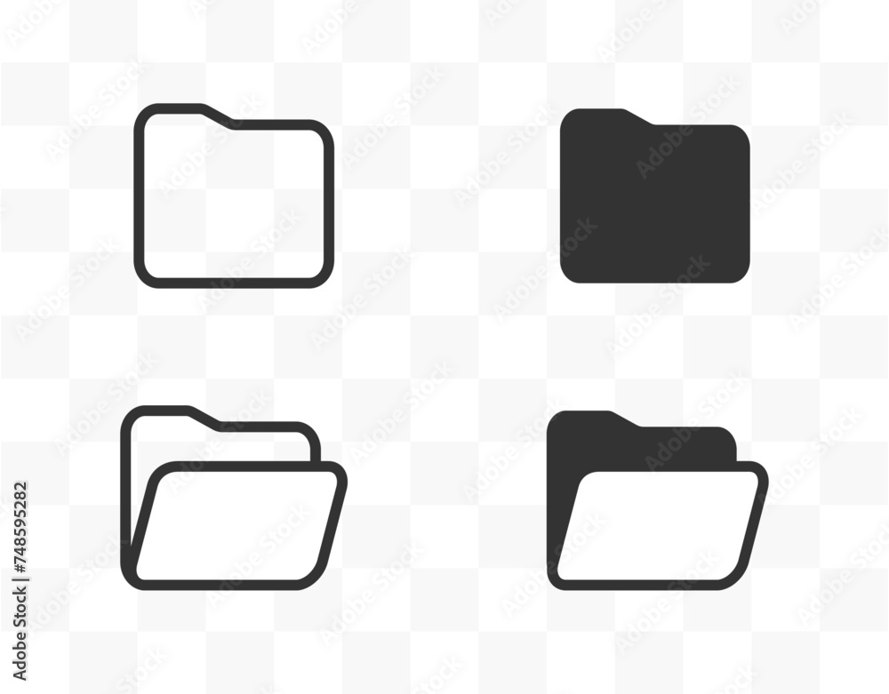 Poster set of computer file folder icons. stock illustration.