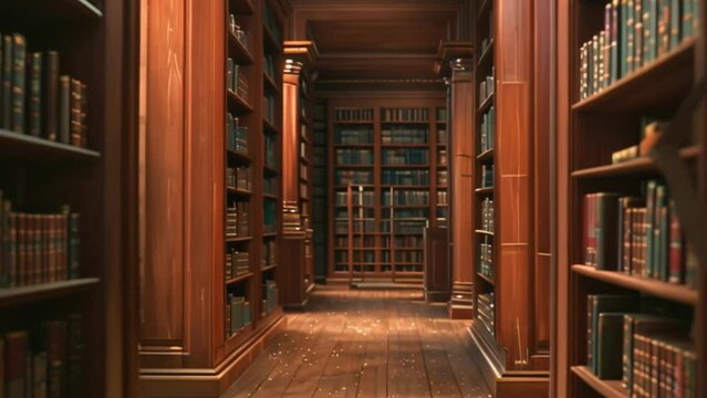 library shelves with book