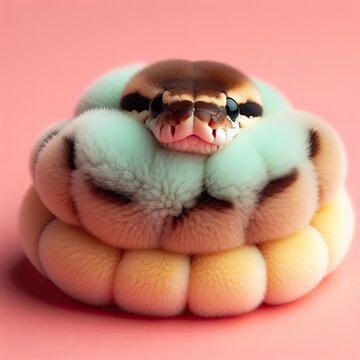 Adorable cute snake with lots of colors - version 15