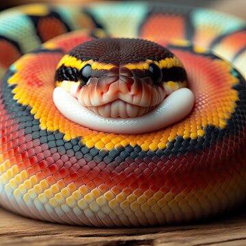 Adorable cute snake with lots of colors - version 14