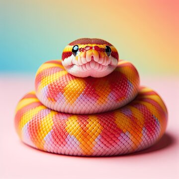Adorable cute snake with lots of colors - version 10