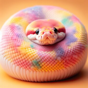 Adorable cute snake with lots of colors - version 11