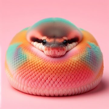 Adorable cute snake with lots of colors - version 4