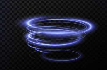 Luminous blue lines png of speed. Light glowing effect png. Abstract motion lines. Light trail wave, fire path trace line, car lights, optic fiber and incandescence curve twirl	
