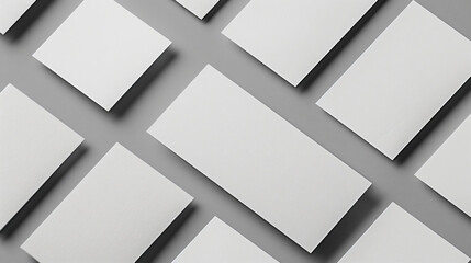 Blank business cards on grey background.
