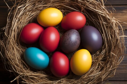 Delicately colored easter eggs for festive spring celebrations and easter decorations