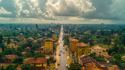 Panoramic view of the city of Brazzaville, Republic of the Congo. - obrazy, fototapety, plakaty