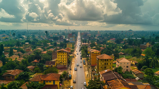 Panoramic view of the city of Brazzaville, Republic of the Congo.