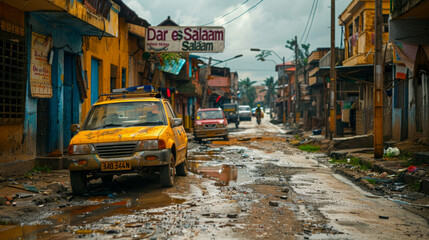 View of the street in Dar Es Salaam, Tanzania.