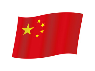 Fototapeta premium 風にはためく中国の国旗