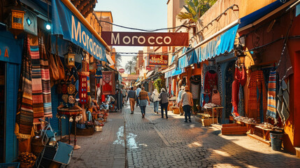 Obraz premium The narrow streets of Morocco.