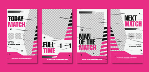 Sport social media post template , Football Match day , Full time , Next match