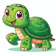Fototapeta premium Cute turtle vector on white background.