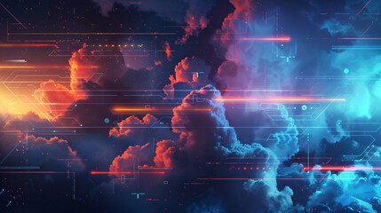 abstract cloud technology system sci fi design conce