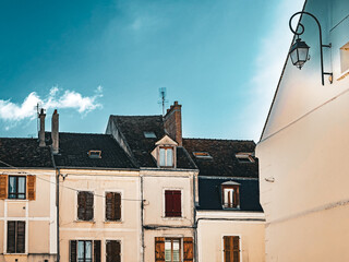Street view of downtown Montereau-Fault-Yonne, France - 748603833