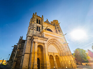 Traditional Cathedral building in Montereau-Fault-Yonne, France - 748603874