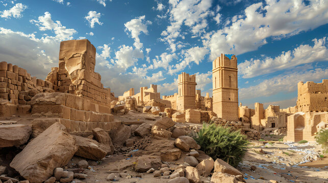 Fototapeta Al Diriyah old capital . Diriyah ruins  Saudi cultu
