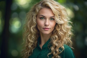 Naklejka premium selfie photograph of smirking attractive woman on colorful background
