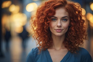 Fototapeta premium selfie photograph of smirking attractive woman on colorful background