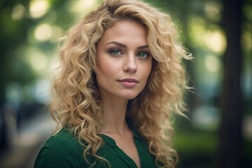 Naklejka premium selfie photograph of smirking attractive woman on colorful background