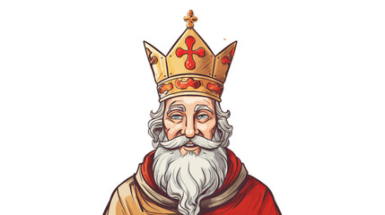 Hand drawn illustration sinterklaas, Isolated on transparent PNG background, Generative ai