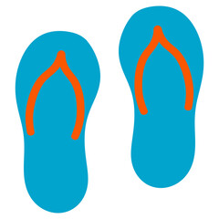 Colorful Beach Slippers Isolated on White