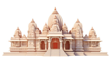 Fototapeta na wymiar Hindu mandir of India with Hindi, Isolated on transparent PNG background, Generative ai