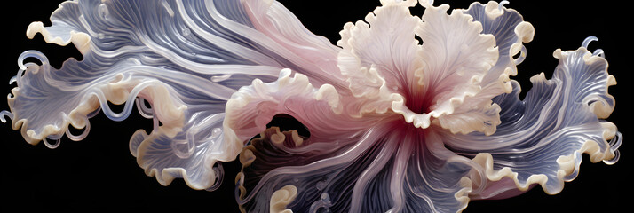 The Mesmerizing Beauty: Close-up of a Lavender Acanthus Flower in Full Bloom - obrazy, fototapety, plakaty