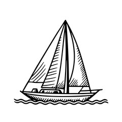 Vector sailing boat yacht logo vector illustration isolated on white. Yacht club logotype
