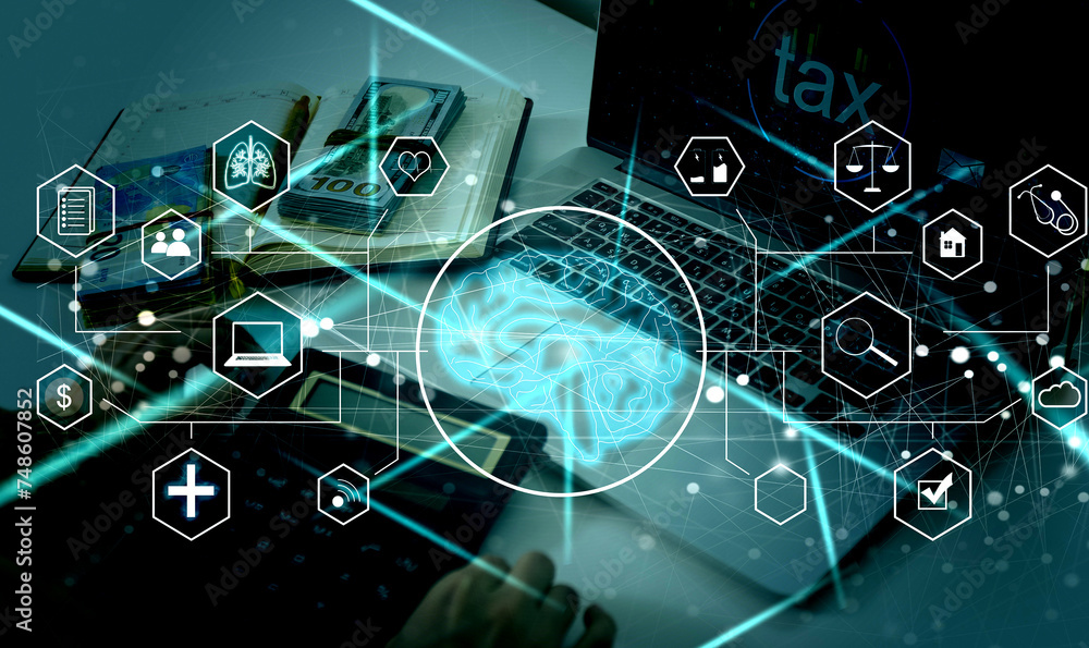 Poster ai, artificial intelligence, machine learning, neural networks and modern technologies concepts. iot