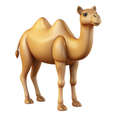 Realistic 3d golden camel isolated on transparent background.