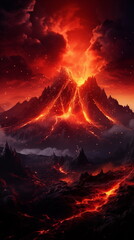 volcano eruption wallpaper and background, creater eruption with dark smoke and cloud