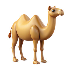 Realistic 3d golden camel isolated on transparent background.