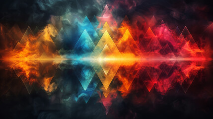 Fototapeta premium Fiery and Icy Abstract Collision Background. A conceptual representation of fire and ice colliding in an abstract form.
