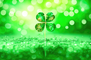 Clover Leaves for Green background with three-leaved shamrocks. St patrick's day background 