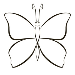 Butterfly outline icon. Butterfly logo design. Insect simple line symbol. Vector illustration. Linear style sign for mobile concept and web design. Pixel perfect vector graphics.