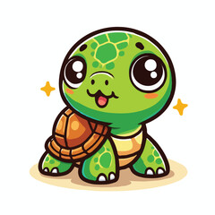 Obraz premium cute turtle vactoe on white background.