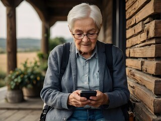 Senior woman using a phone