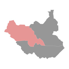 Bahr el Ghazal region map, administrative division of South Sudan. Vector illustration.