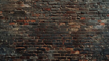 Old dark brick wall texture background