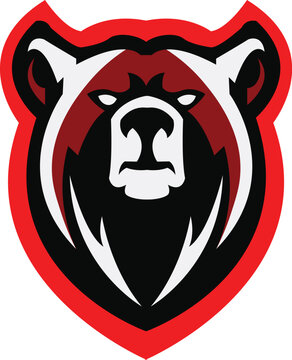 Bear head logo design, mascot bear logo icon illustration vector drawing, Brave Bear head mascot Logo design. Vector Template Illustration Design. Mascot Brave Bear Logo design any graphic work